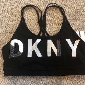 NWT DKNY Strappy Black and White Sports Bra
